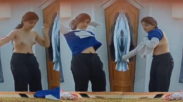 Cute Slim Sis Mom Captured Old+New Video Watching