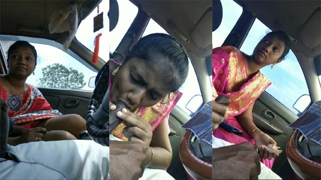 Tamil Newly Married Wife Affair Ex BF BJ inside the Car